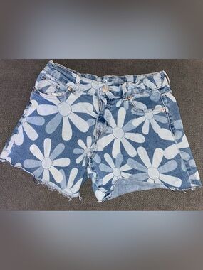 Girls Jordache Denim Jean Cut-off shorts with Flowers Size 12